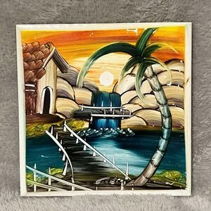 Sunset Palm Tree Ceramic Tile Decorative Wall Art 6x6 New Backsplash Gift‎ Decor
